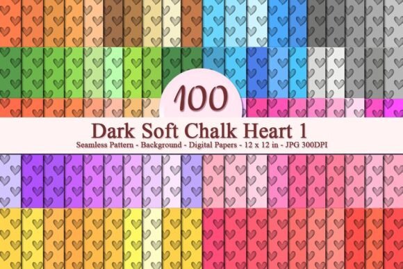 Dark Soft Chalk Heart 1 Seamless Pattern: A Versatile Digital Design for Creative Projects