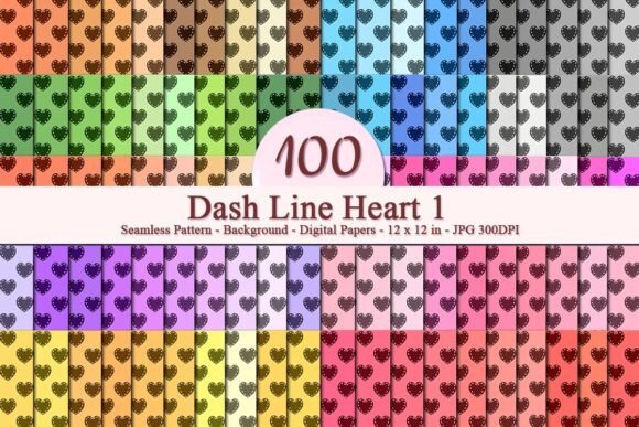 Dash Line Heart 1 Seamless Pattern