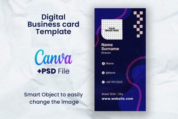 Digital Business Card. PSD Canva: A Creative and Practical Solution for Modern Professionals