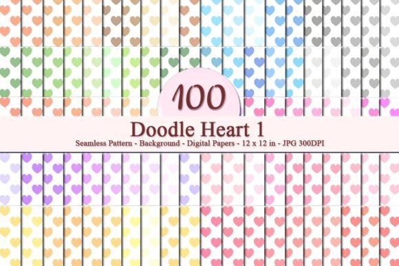 Doodle Heart 1 Seamless Pattern: A Versatile Digital Design for Creative Businesses