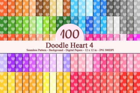 Doodle Heart 4 Seamless Pattern