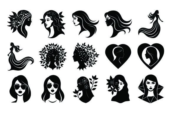 Female Face Silhouette Vector