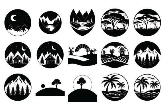 Landscape Silhouette Vector -Vol 2