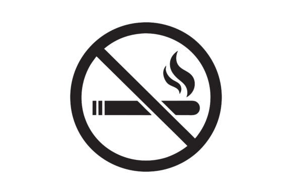 No Smoking Sign Silhouette Icon: A Versatile Design for Modern Communication
