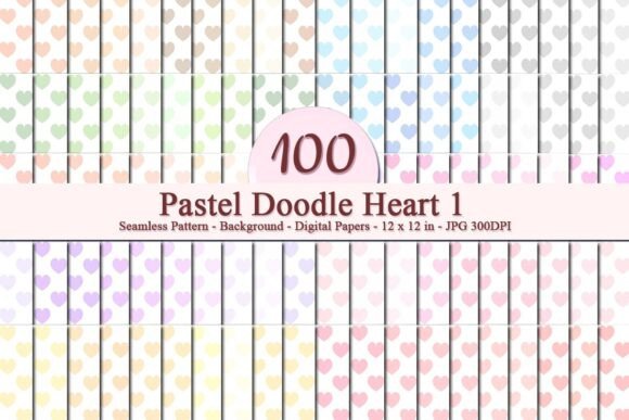 Pastel Doodle Heart 1 Seamless Pattern: A Versatile Digital Design for Creative Projects