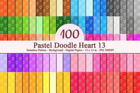 Pastel Doodle Heart 13 Seamless Pattern: A Versatile Design for Creative Projects