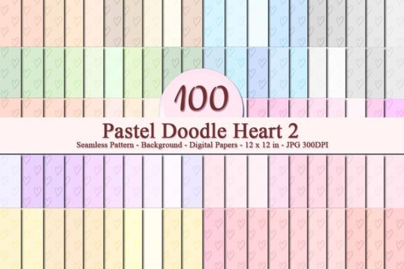 Pastel Doodle Heart 2 Seamless Pattern: A Versatile Digital Design for Creative Projects