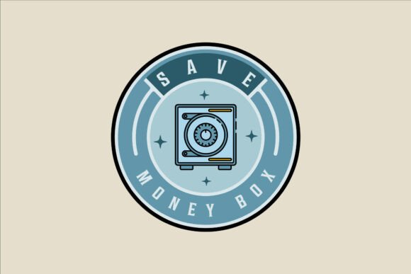 Save Box Emblem Logo Vector Color