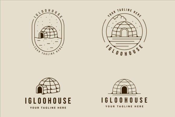 Set of Igloo House Logo Line Art Vector: A Strategic Design Asset for Creative Projects
