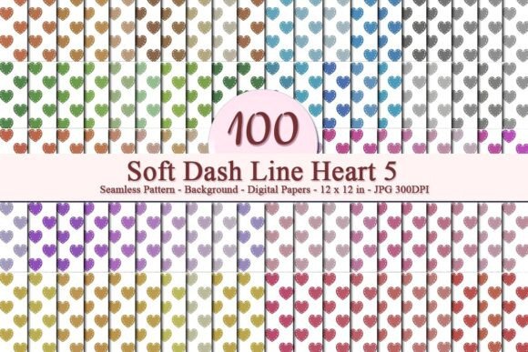 Soft Dash Line Heart 5 Seamless Pattern: A Versatile Design for Creative Projects