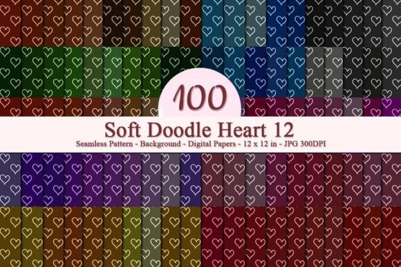 Soft Doodle Heart 12 Seamless Pattern: A Versatile Digital Design for Creative Businesses