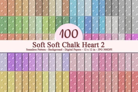 Soft Soft Chalk Heart 2 Seamless Pattern