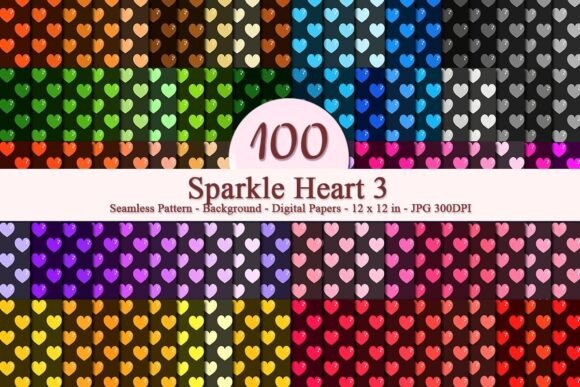 Sparkle Heart 3 Seamless Pattern