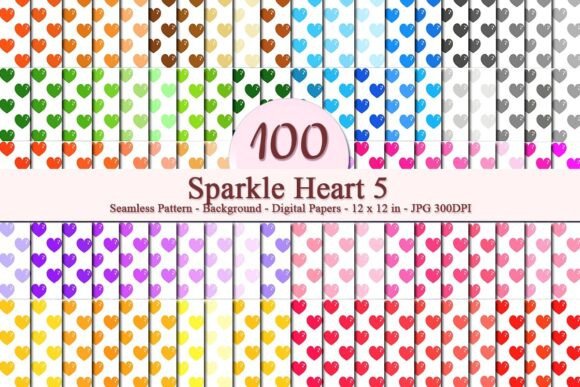 Sparkle Heart 5 Seamless Pattern