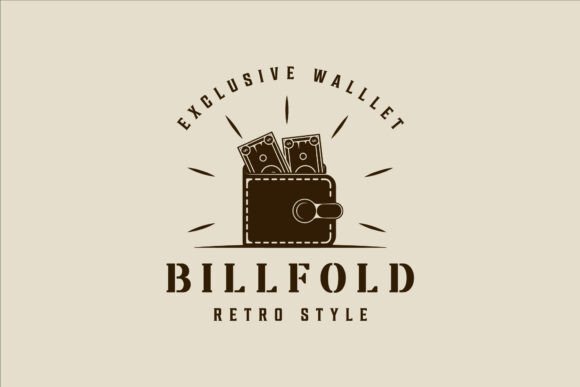 Wallet and Money Logo Vector Vintage for Business and Creative Projects