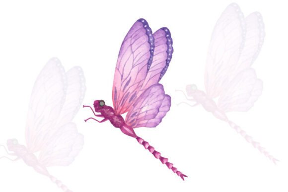 Watercolor Dragonfly Vector Clipart